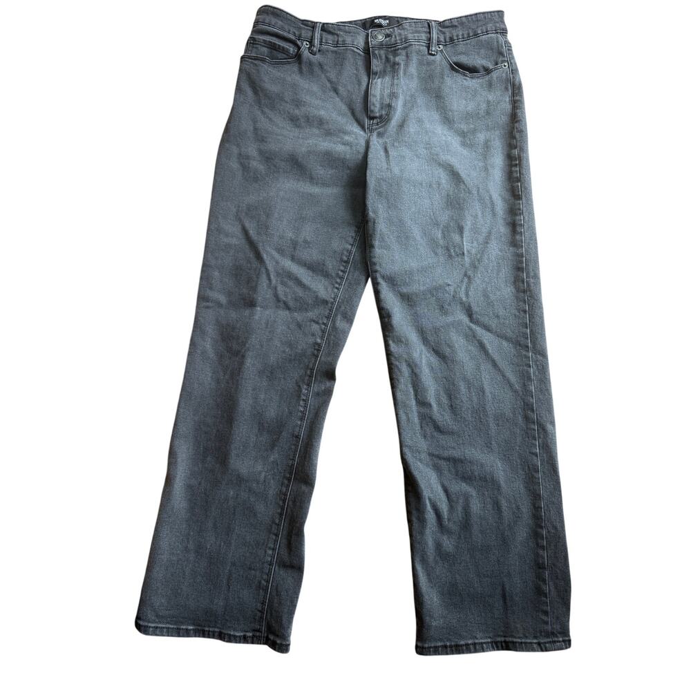Hudson black straight-leg jeans with 5-pocket styling size 14